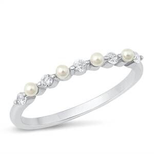 NEW STARLETTE women's rose stackable ring in silver